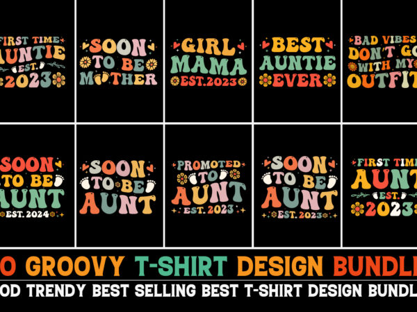 Groovy t-shirt design bundle