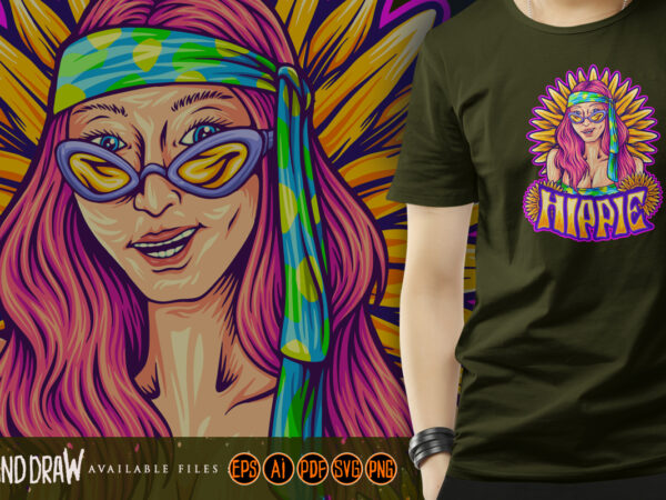 Happy girl hippie living in harmony graphic t shirt