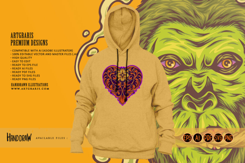 Gorilla king puffs weed joint cannabis strains illustrations