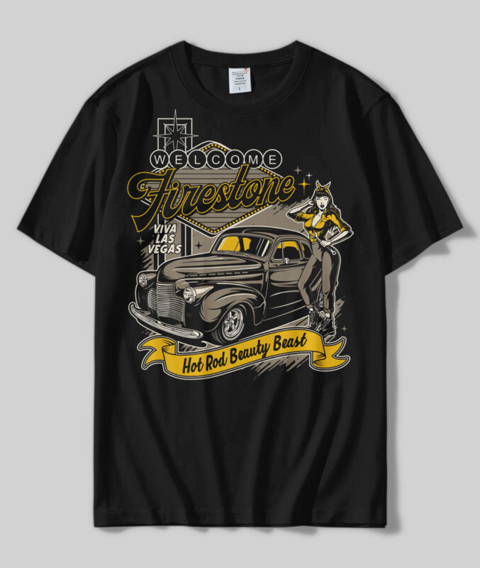 t-shirt vector HOT ROD T-shirts Design Bundle