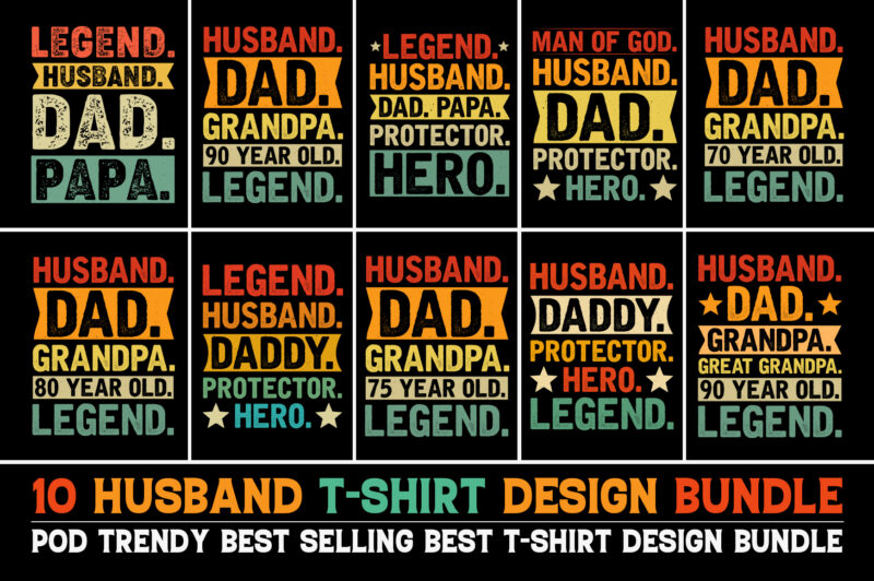 Husband T-Shirt Design Bundle