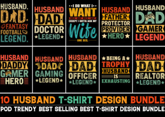 Husband T-Shirt Design Bundle-Trendy Pod Best T-Shirt Design Bundle