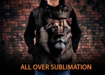 Imposing Lion (All Over Sublimation) t shirt design for sale
