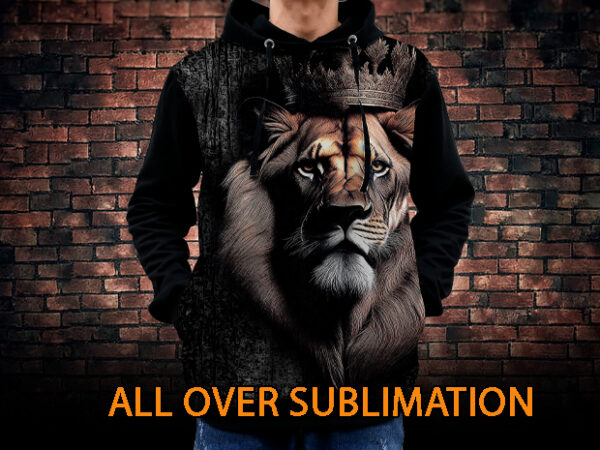Imposing lion (all over sublimation) t shirt design for sale