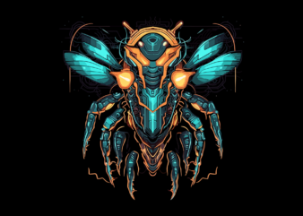 Insect monster robotic cyberpunk t shirt design graphic, Insect best seller tshirt design, Insect PNG file design