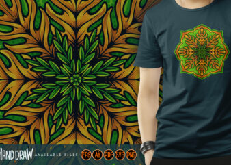 Intricate Mandala Patterns with Floral Decorations t shirt design for sale