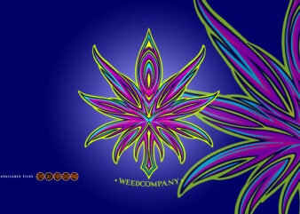 Intricate tribal pattern with marijuana motif