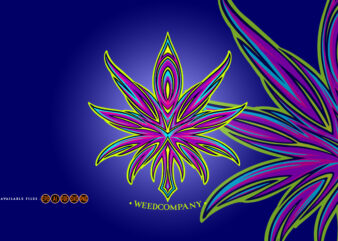 Intricate tribal pattern with marijuana motif