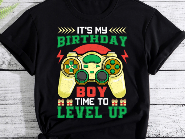 It_s my birthday boy time to level up video game pc t shirt design for sale