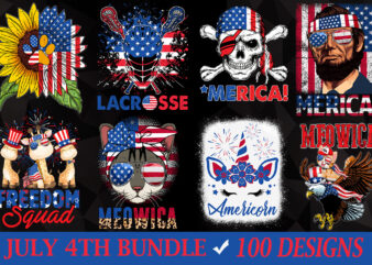 Buy july 4th independence day vector t-shirt bundle design deals - 100 designs