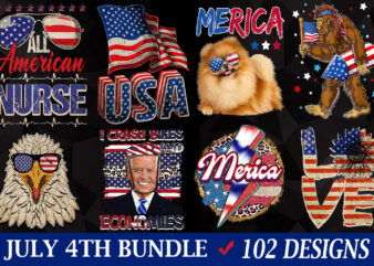 Buy July 4th Independence Day T-shirt Design Bundle – 102 Designs