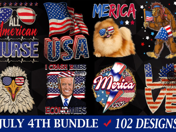Buy july 4th independence day t-shirt design bundle – 102 designs
