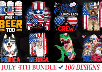 Buy july 4th independence day vector t-shirt bundle design artwork - 100 designs