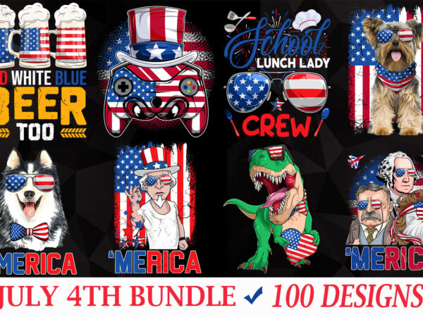Buy july 4th independence day vector t-shirt bundle design artwork – 100 designs