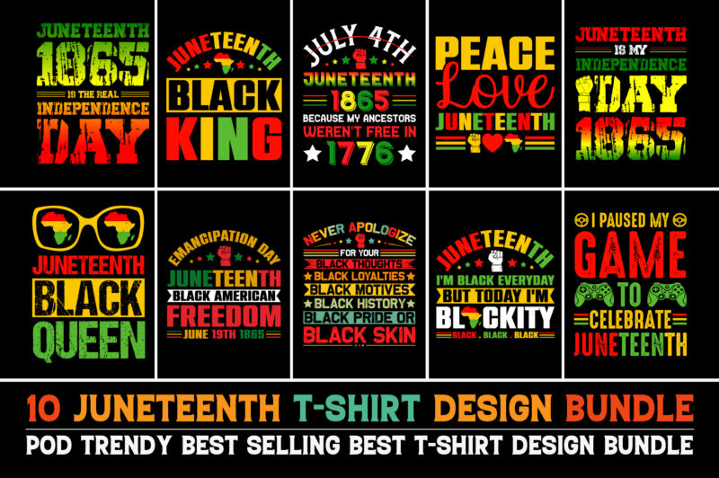Juneteenth T-Shirt Design Bundle