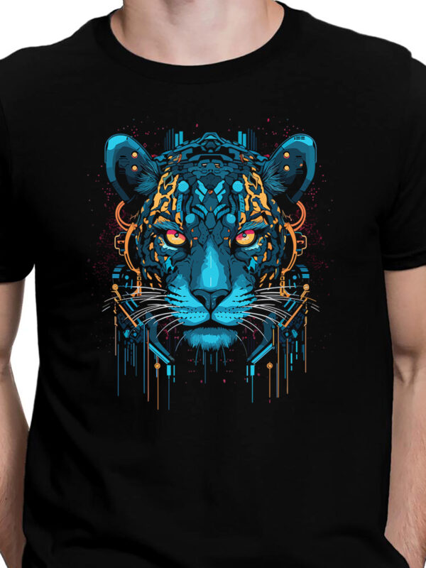 Leopard cyberpunk t shirt design graphic bundles, Leopard best seller tshirt design, Leopard PNG file design