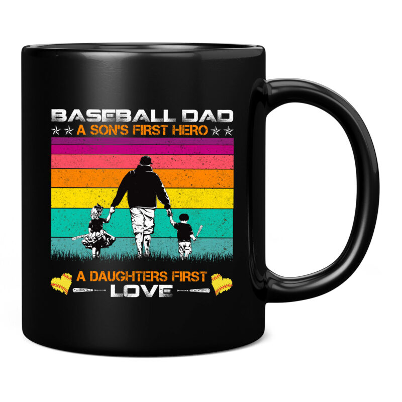 Mens Baseball Dad a son_s first hero a daughters love father_s day PC