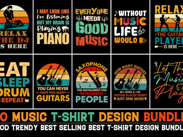 Music t-shirt design bundle