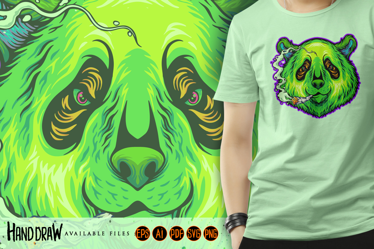 Panda blissfully smoking a cannabis joint - Buy t-shirt designs