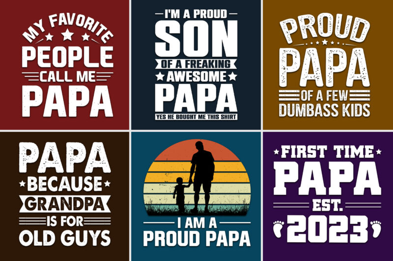 Dad Papa T-Shirt Design Bundle