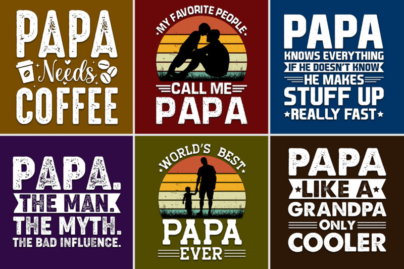 Dad Papa T-Shirt Design Bundle