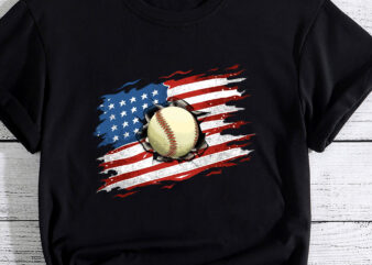 Patriotic Baseball 4th Of July USA American Flag PC t shirt illustration