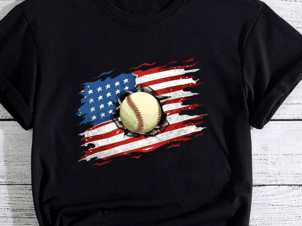 Patriotic baseball 4th of july usa american flag pc t shirt illustration