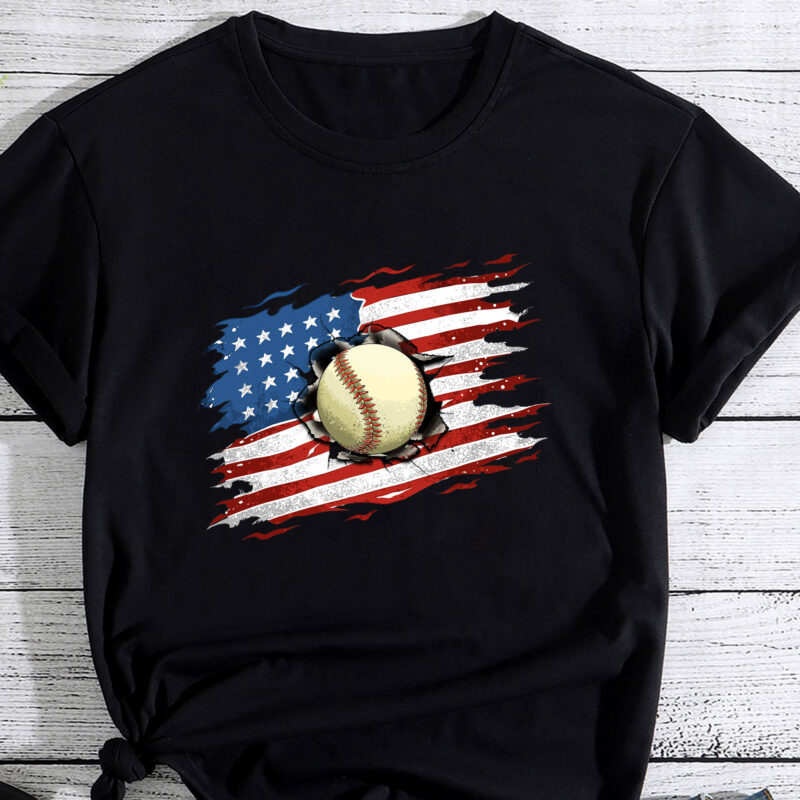 Patriotic Baseball 4th Of July USA American Flag PC