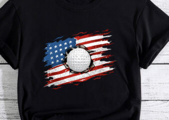 Patriotic Golf 4th Of July USA American Flag PC t shirt illustration