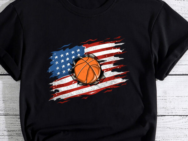 Patriotic basketball 4th of july usa american flag pc t shirt illustration