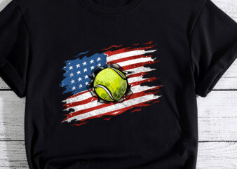 Patriotic tennis 4th Of July USA American Flag PC t shirt illustration