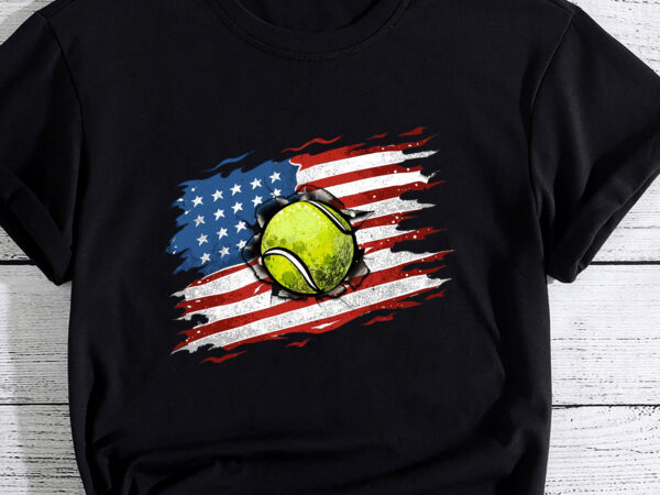 Patriotic tennis 4th of july usa american flag pc t shirt illustration