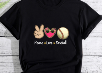 Peace Love Baseball Leopard Print Girls Women Baseball PC