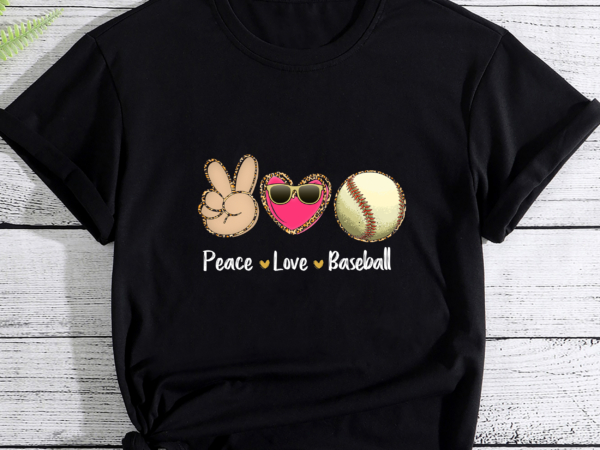 Peace love baseball leopard print girls women baseball pc t shirt illustration