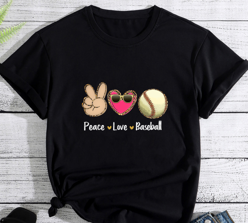 Peace Love Baseball Leopard Print Girls Women Baseball PC