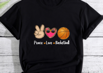 Peace Love Basketball Leopard Print Girls Women Basketball PC