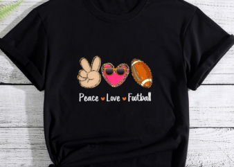 Peace Love Football Leopard Print Girls Women Football PC t shirt illustration