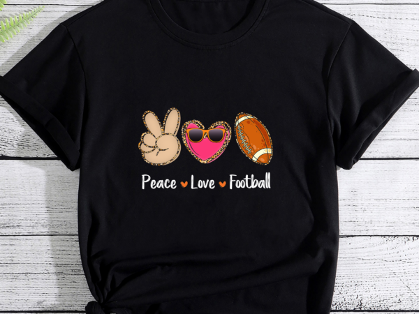Peace love football leopard print girls women football pc t shirt illustration