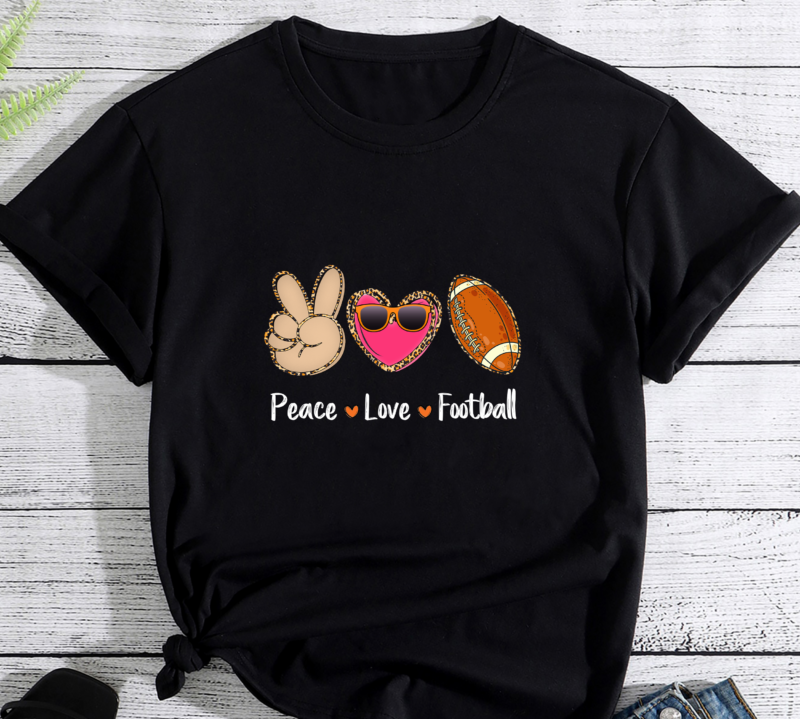 Peace Love Football Leopard Print Girls Women Football PC