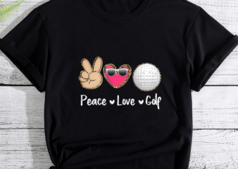 Peace Love Golf Leopard Print Girls Women Golf PC t shirt illustration
