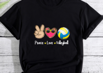 Peace Love Volleyball Leopard Print Girls Women Volleyball PC