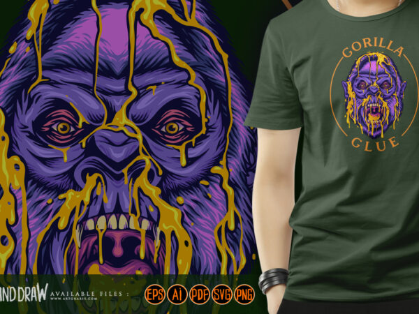 Powerful gorilla glue popular weed strain illustrations t shirt illustration