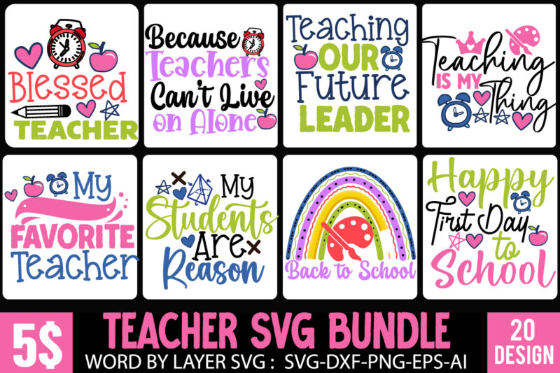 Teacher T-Shirt Bundle,Greaduation Bundle, Teacher SVG Bundle , Welcome Back To School T-Shirt Design. Welcome Back To School SVG Cut File, Teacher Svg Bundle, School Svg, Teacher Quotes Svg, Hand