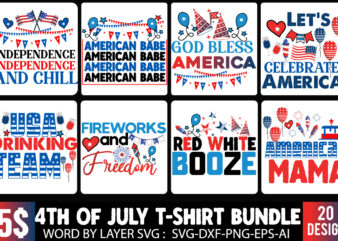 4th of July T-Shirt Design Bundle, 4th of July Vector T-Shirt Design Bundle, 4th of July Vector Bundle, American Mama T-Shirt Design, American Mama SVG Cut File, 4th of July