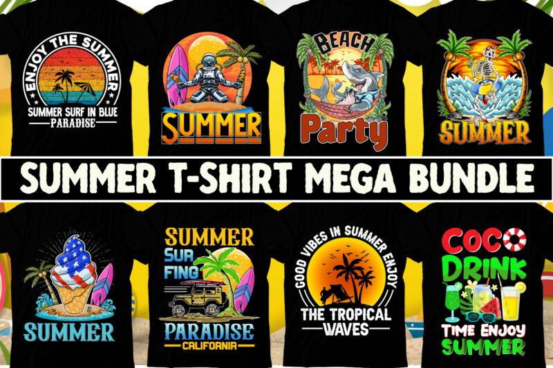 Summer T-Shirt Design Bundle,Summer Vector T-Shirt Design Bundle,Summer Mega T-Shirt Bundle, Summer Camp Summer Season T-Shirt Design, Summer Camp Summer Season Vector T-Shirt Design On Sale, Summer T-Shirt Design, Summer