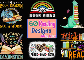 Buy Reading Bundle T-shirt Design 1 – 60 Designs