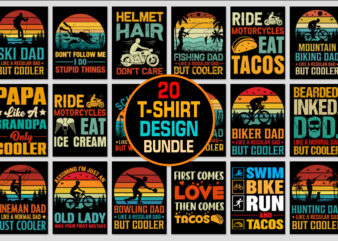 Retro Vintage Sunset T-Shirt Design Bundle