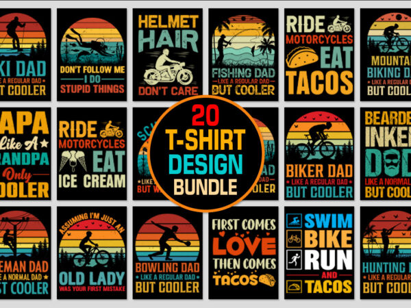 Retro vintage sunset t-shirt design bundle