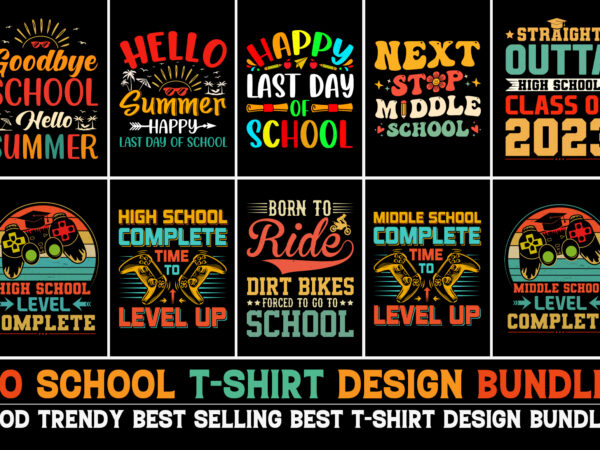 School t-shirt design bundle