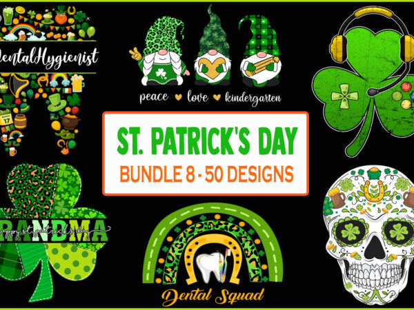 Buy st patrick’s day t-shirt designs bundle – 50 designs for sale